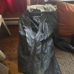 Fake Leather Winter Coat